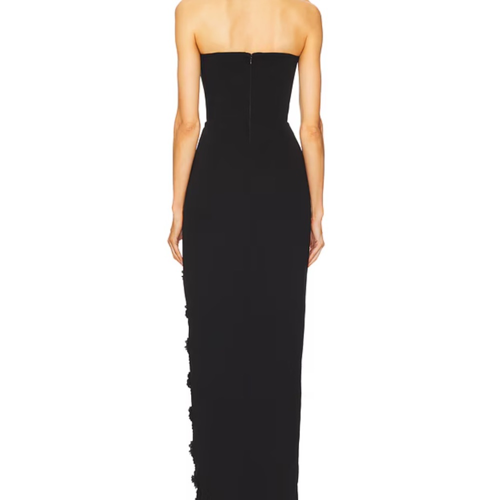 Chic Black Strapless Evening Gown - Picture 3 of 5